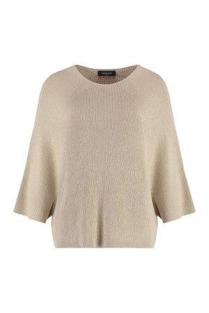 Cotton blend crew-neck sweater-0